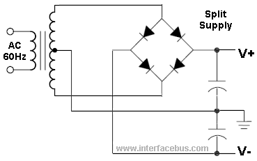   Diferencias entre transformadores y autotransformadores - Página 2 Diode-bridge-split-supply