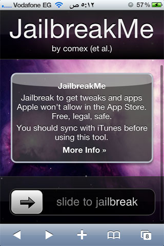 جيلبريك لجميع أجهزة الأي-فون والأي-بود تاتش وحتي الأي-باد JailBreakMe