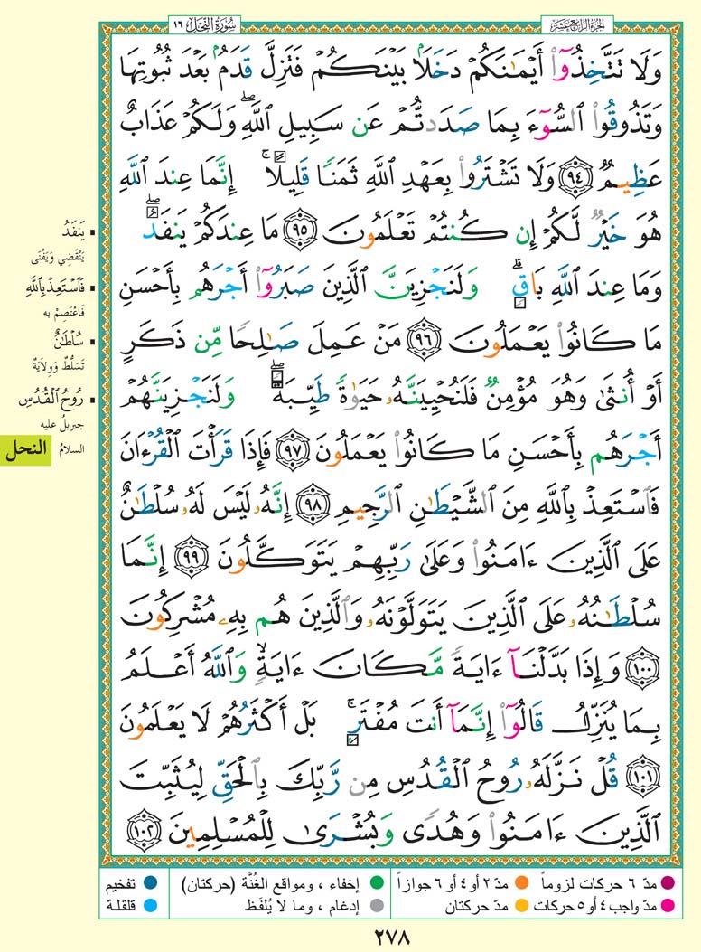   تفسير سورة النَّحْلُ صفحة 278 من القرآن الكريم للشيخ الشعراوي	 278