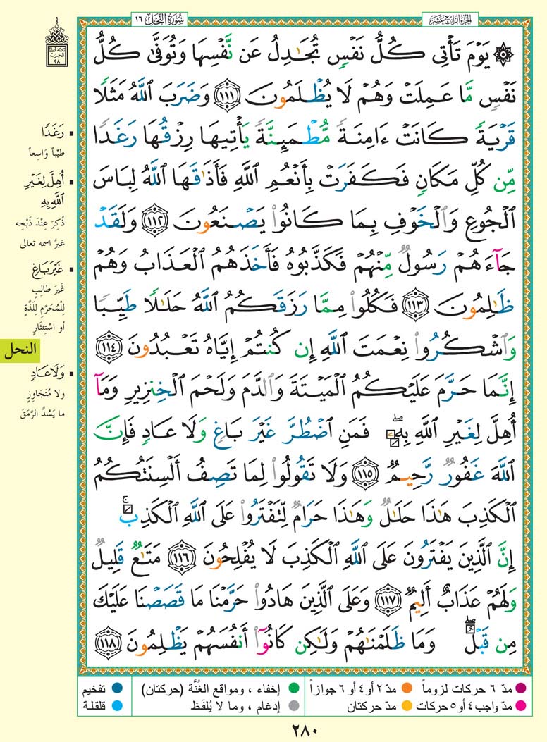   تفسير سورة النَّحْلُ صفحة 280 من القرآن الكريم للشيخ الشعراوي	 280