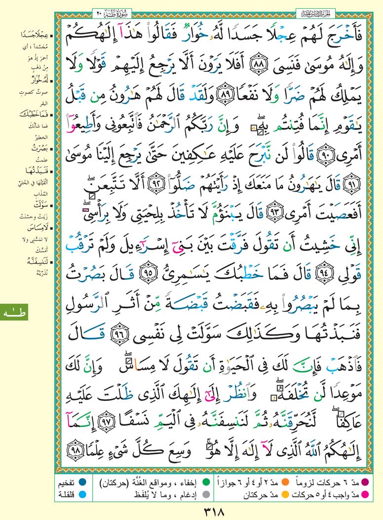   تفسير سورة طَهَ صفحة 318 من القرآن الكريم للشيخ الشعراوي	 318