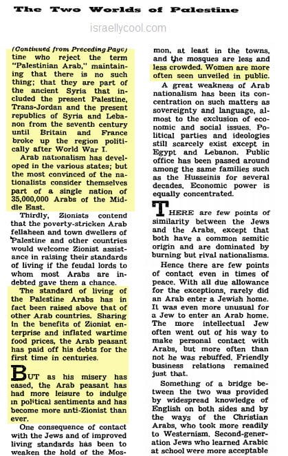 Know Your History: The Jewish And Arab Populations In The Holy Land (NY Times May 16, 1948) Times5a