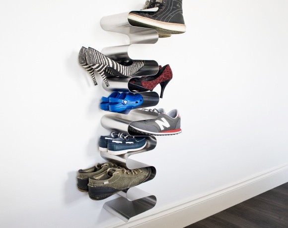 رفوف عصرية للأحذية .. والجاكيتات - Modern shelves for shoes and jackets .. Nest_wall_shoe_rack_stacked