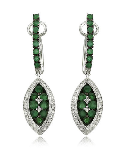 اناقة وسحر وروعة الاحجار الكريمة Dangle-emerald-earrings