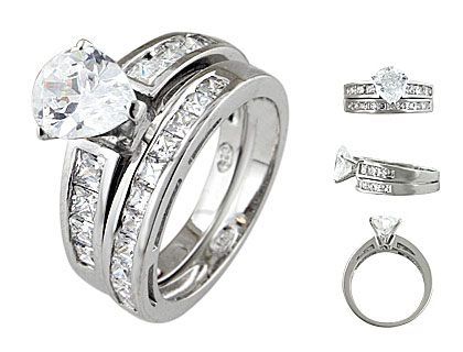 خاتم الزواج Silver-wedding-ring-set