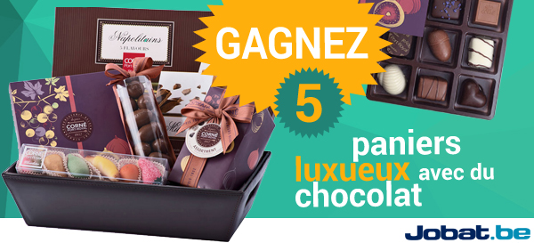 gagner 5 paniers luxueux avec du chocolat (JOBAT) 09|11 Chocolademanden-head-FR