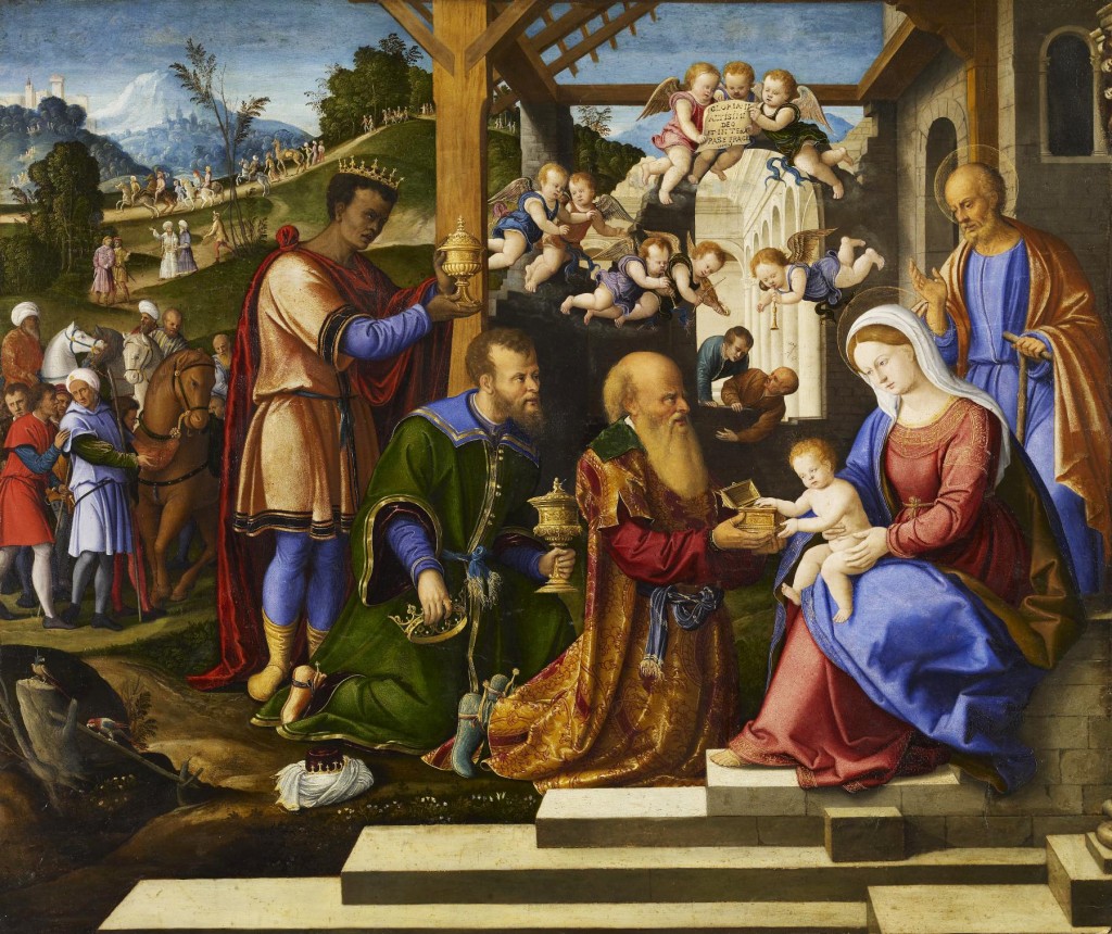 Los Reyes Magos no son los padres Girolamo_da_Santacroce_-_The_Adoration_of_the_Three_Kings_-_Walters_37261-1024x860