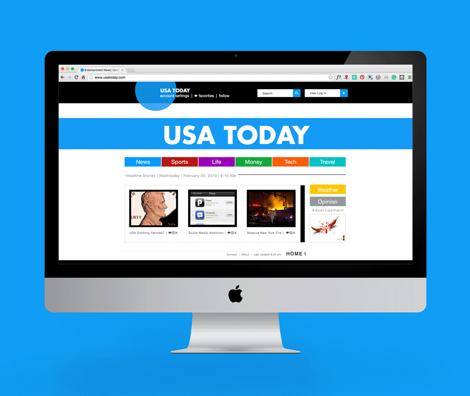 USA today website. USA today site.