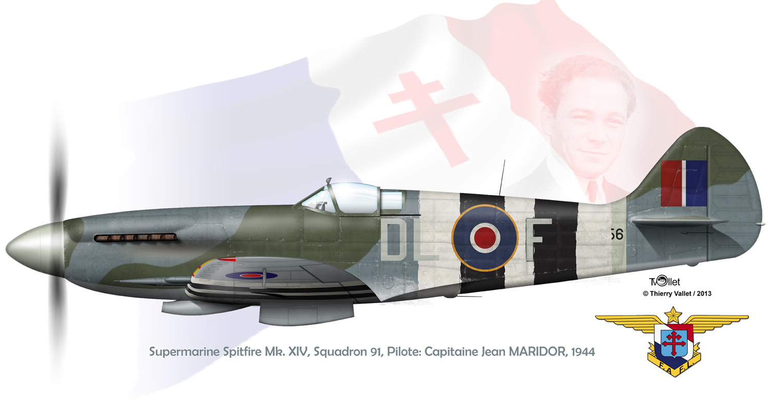 Supermarine Spitfire Mk. XIV de Jean MARIDOR 1944 Spitfire%20XIV%20Maridor-T%20VALLET-S