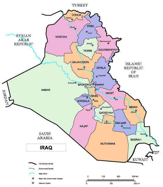 ميكانيكي عراقي يبتكر مولدة كهرباء تعمل من دون وقود  1-17-05ColorizedIraqMap