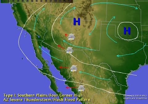 La mousson nord-américaine et ses orages exceptionnels a débuté officiellement Monsoon-arizona-nouveau-mexique-orages-foudre-haboob-pattern-1