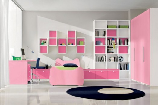 غرف نوم للاطفال البنات والبنوتات Cool-pink-girls-bedroom-designs-from-Doimo-Cityline-1-524x349