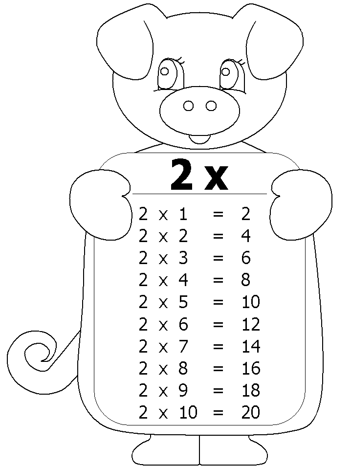 جدول الضرب(اوراق للتلوين للأطفال ووسائل إيضاح للمدرسات) B-2x