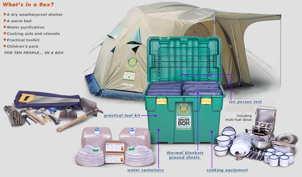 Abri standardisé "Shelter Box" Shelterbox-contents