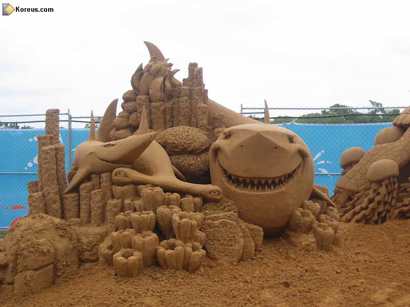 sculpture sur sable Nemosharks