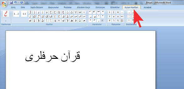 PC'de Arapça ve Osmanlıca yazın 1