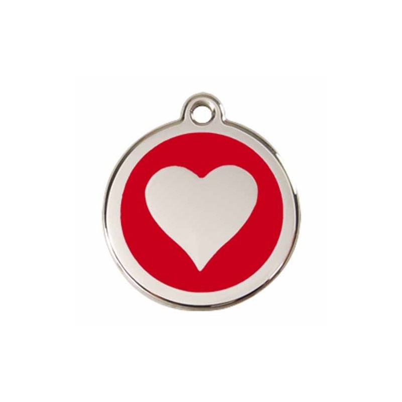 Communications officielles du BIEN AIME DON VERSACE Medaille-pour-chien-red-dingo-3cm-coeur-sur-fond-rouge