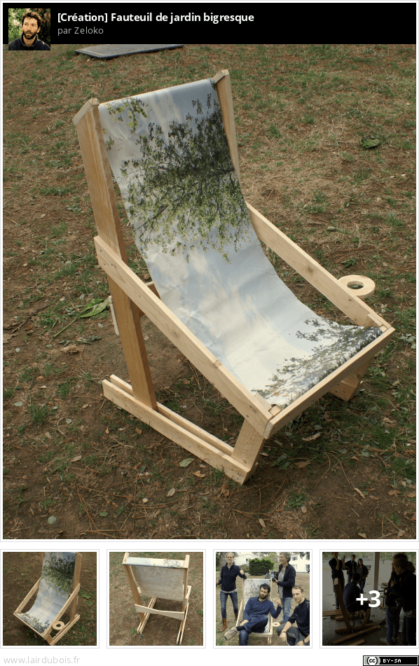 Une table et un fauteuil de jardin bigresque Sticker