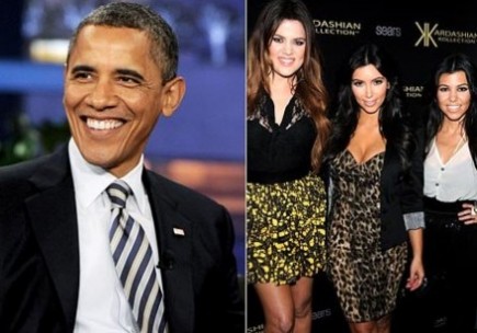 Obama nuk i pëlqen motrat Kardashian Obama-kardashians-article-e1319712050875