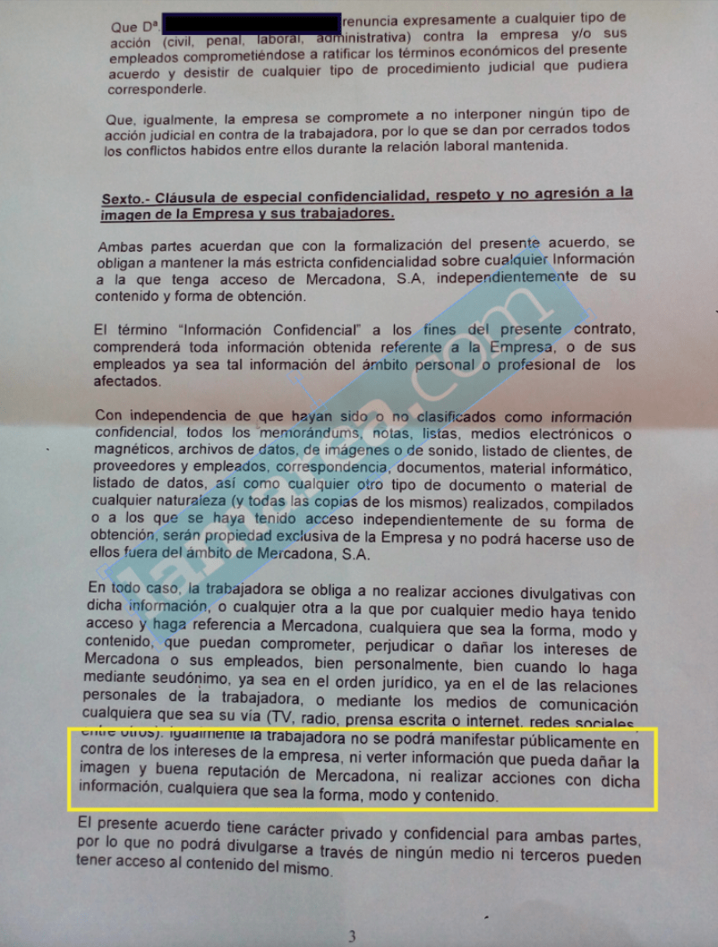  Mercadona impone silencio a trabajadores despedidos a cambio de su indemnización Mercadona-1-agua