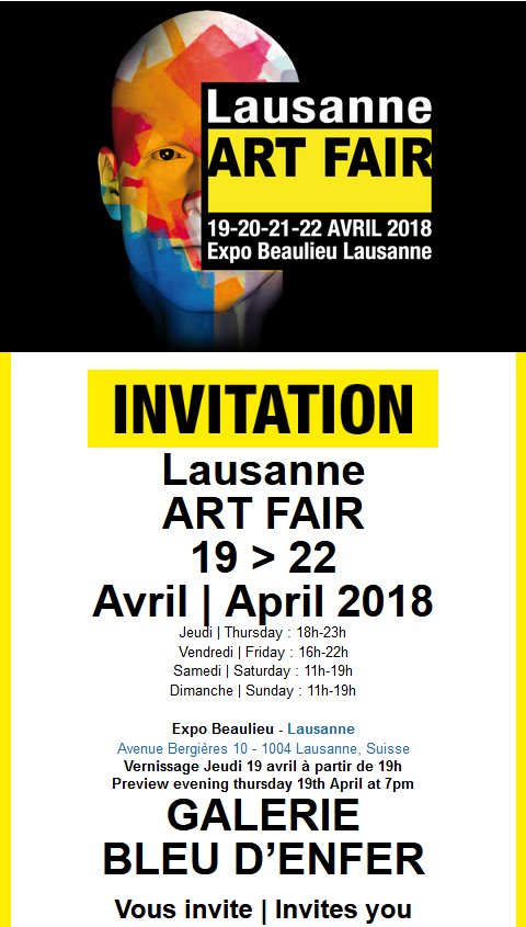 Du 19-04-2018 au 22-04-2018 : Expo EXPO ART FAIR - Lausanne (VD, CH)   2018-04_expo_Art_Fair_01