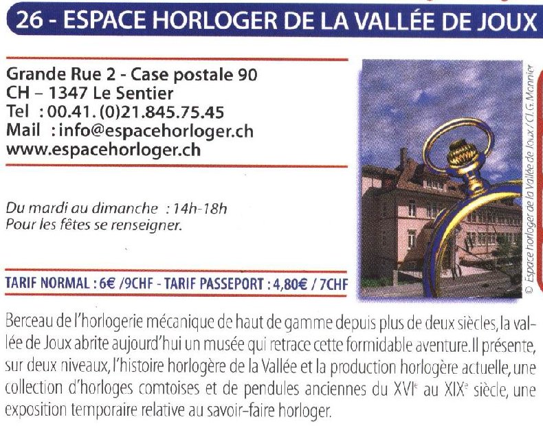 L'Espace Horloger - Le Sentier - VD - Suisse 0054