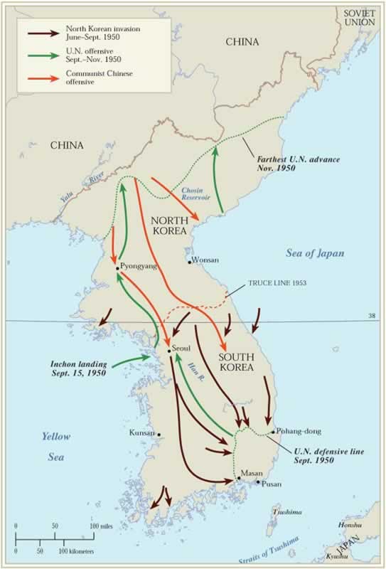 انشون - الدفرسوار  KoreanWarMap