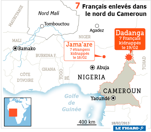 Sept touristes français enlevés au nord du Cameroun 201308_cameroun_enlevement