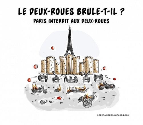 INFO ou INTOX ??  Paris brûle les deux roues Dessin-presse-interdiction-deux-roues-paris