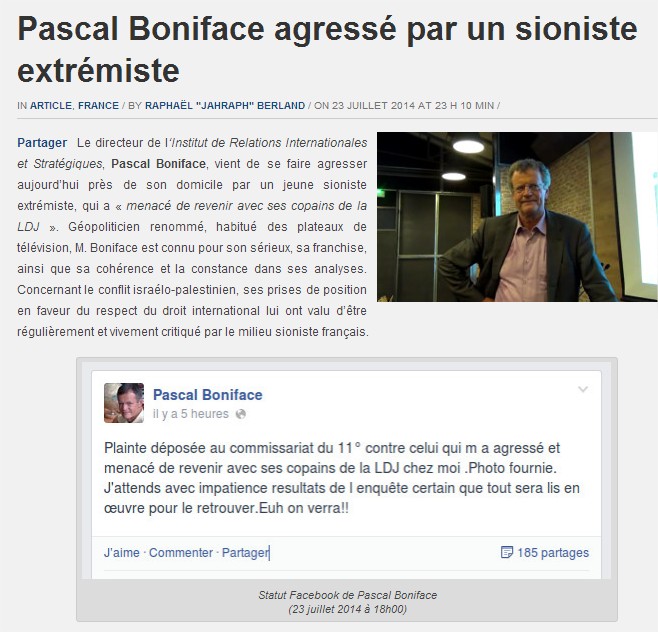 Agressions néo-fascistes en France Boniface