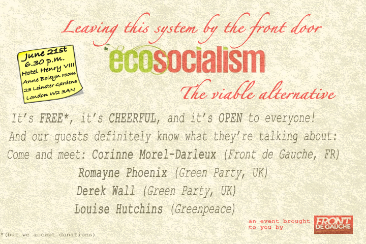 London calling - Punk attitude et écosocialisme - Leaving this system by the front door- (Corinne Morel Darleux) Ecosocleaflet