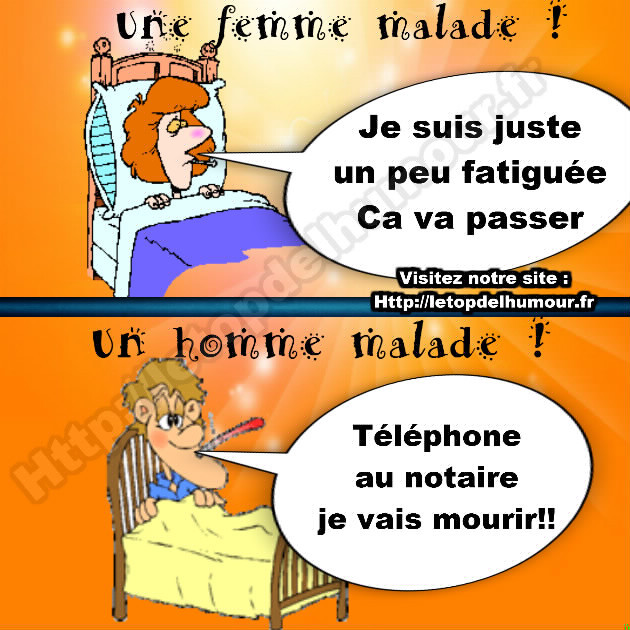 Histoires pour rire...ou pas...  Homme-femme-lit-malade-grippe-thermometre-humour-drole