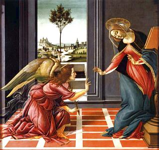 Saint Gabriel archange Botticelli_annonciation