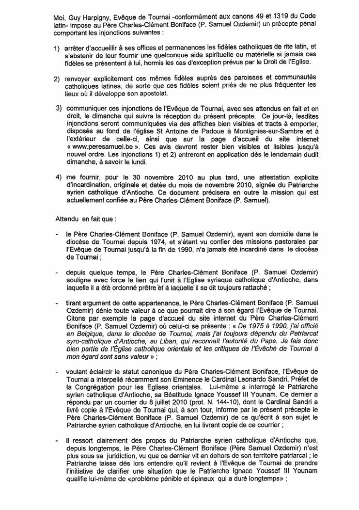 "Procès" de Monseigneur Charles-Clément Boniface, dit Père Samuel - Page 4 Lettre_Pere_Samuel_vs_Harpigny_page2