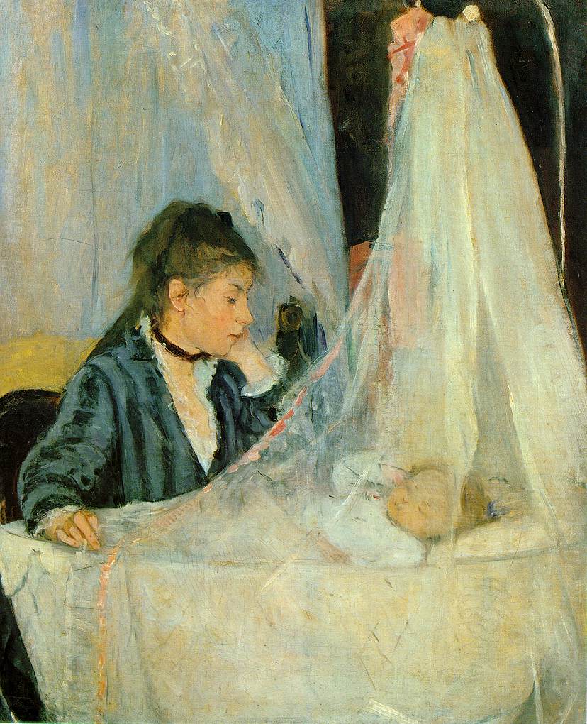 الرسام Pierre-Auguste Renoir BertheMorisot-The-Cradle-1872