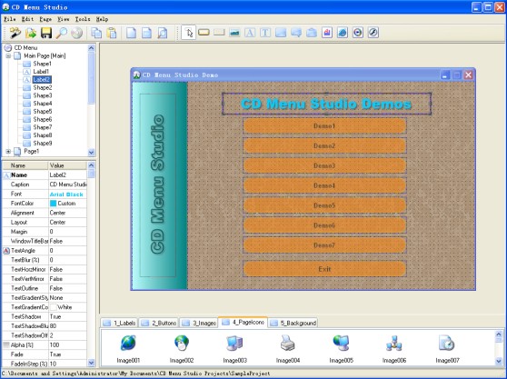 CD Menu Studio - إنشاء قائمة CD للتشغيل التلقائي Screenshot