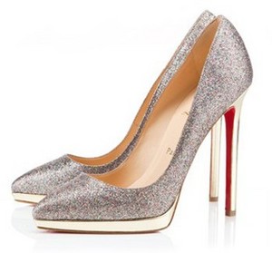 Christian Louboutin Pigalle Plato 120 pompes de scintillement