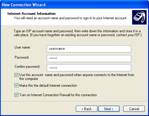 ليبيا نت كيف يمكنني إعداد وصلة dialup لـ Windows XP ؟ Connxp6