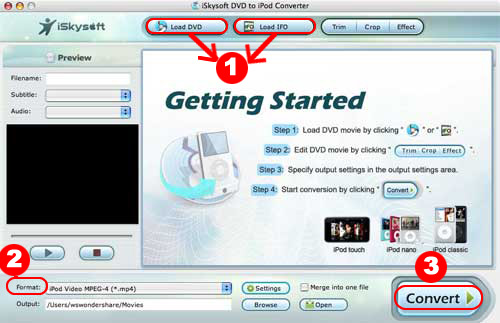 Share an easy way to enjoy DVD and Video on iPod Touch/Classic/Nano(for Windows/Mac) Load-dvd-mac-n2