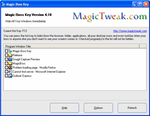 برنامج Magic Boss Key 4.00 برنامج لاخفاء النوافذ Mgboss