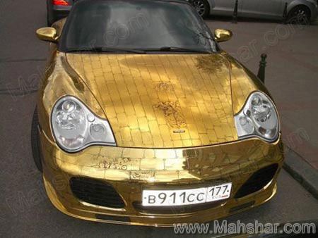 شوفو اغلى سياره بالعالم Gold-porsche-2