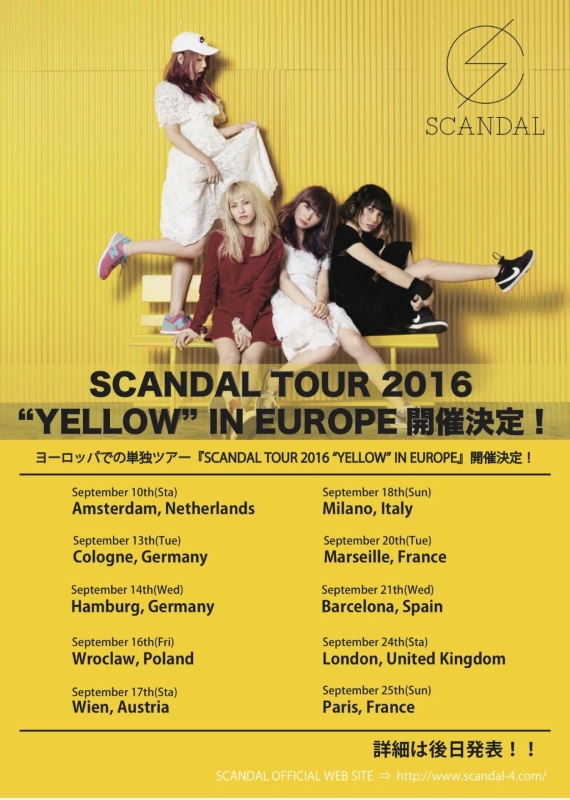 News et concerts musique asiatique - Page 7 Scandal-tour-2016-yellow-in-europe