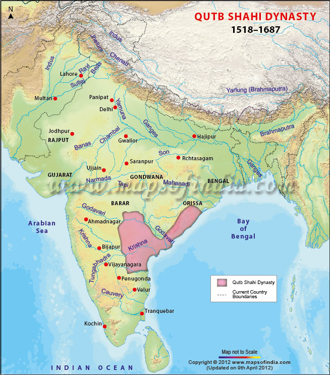 Is this Hyderabad History? Qutb-shahi-dynasty-map