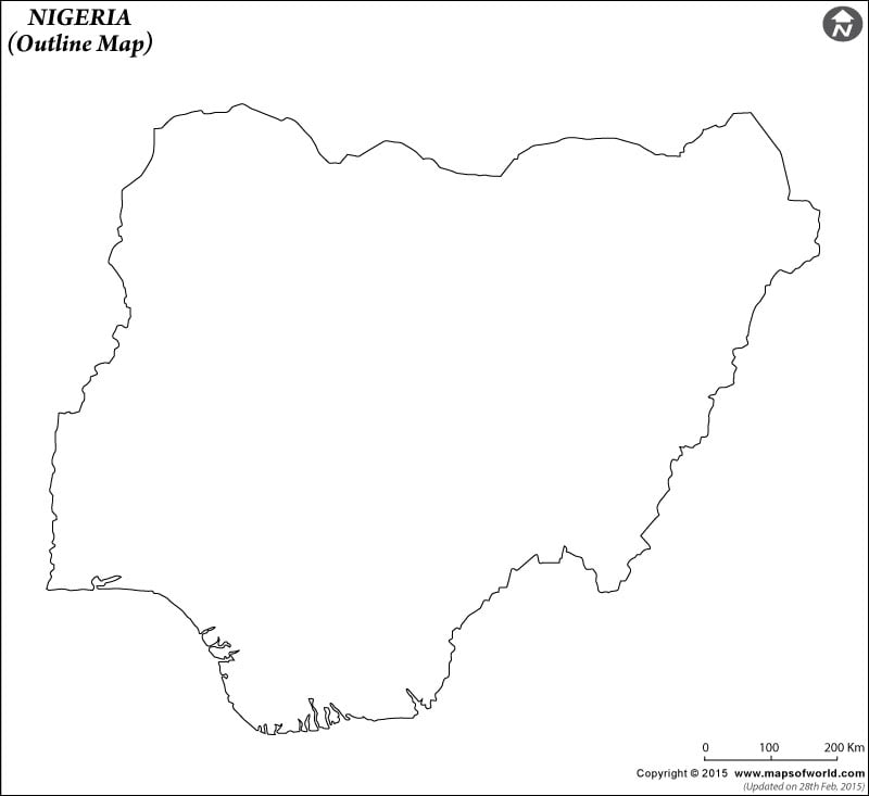 خرائط دولة نيجيريا Nigeria-outline-map