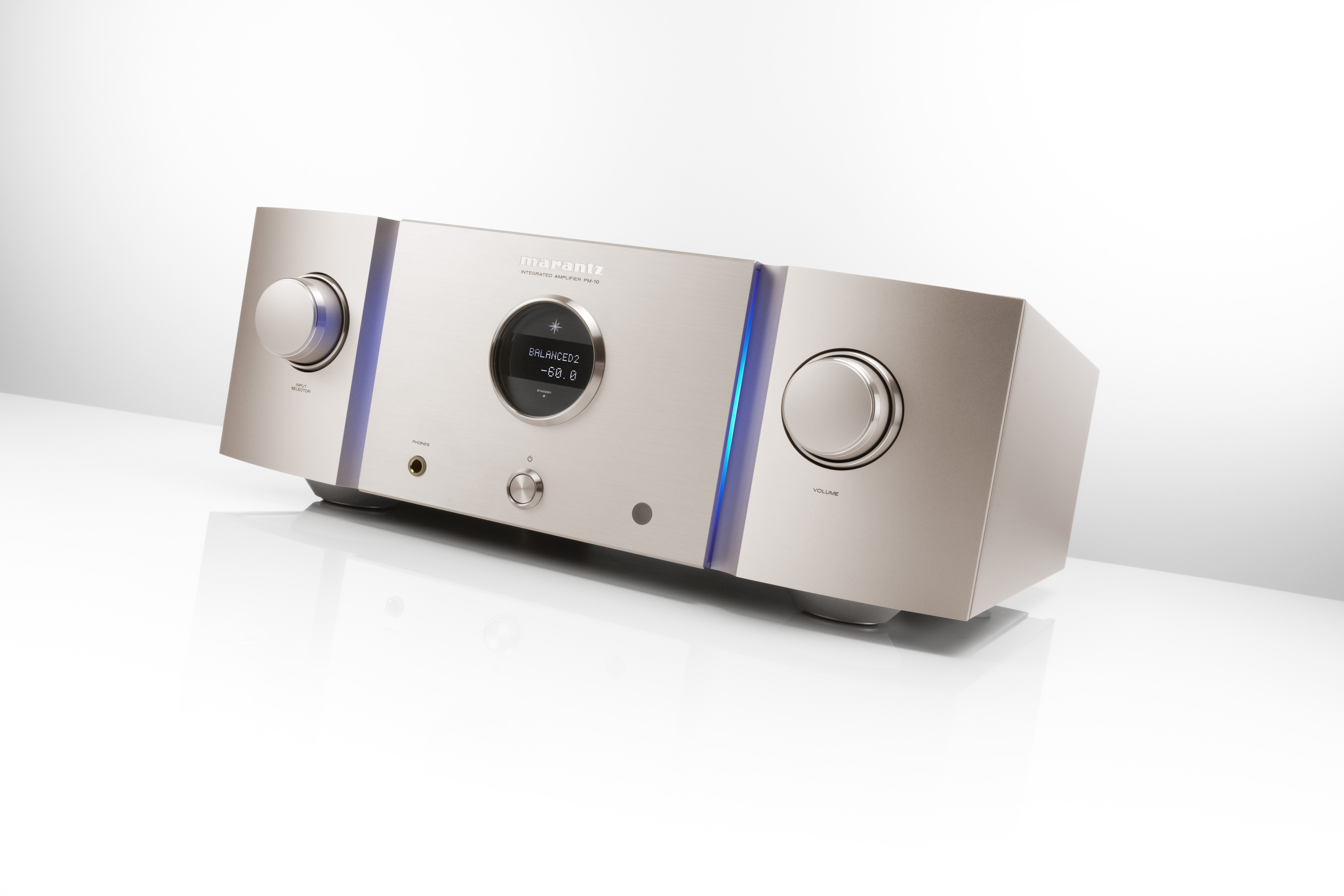 Marantz PM10 Integrated Amplifier Made In Japan MARANTZ-PM-10-Gold-atmosphere-angled-FINAL