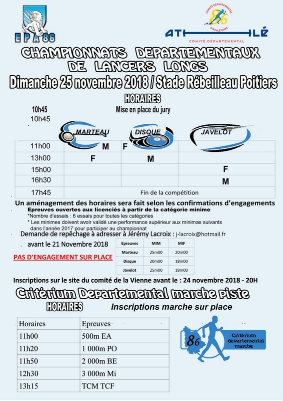 25-11-2018 Poitiers Critérium Départemental 86 marche piste Poitiers-2018-2