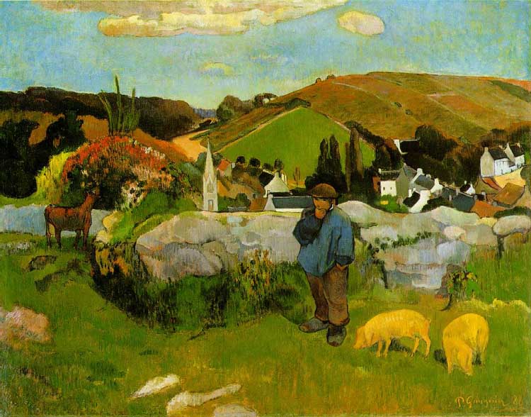 الفنان جوجان  Gauguin.swineherd.750pix