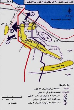 معركة العلمين  300px-%D8%AE%D8%B1%D9%8A%D8%B7%D8%A9_%D8%AA%D8%B7%D9%88%D8%B1_%D9%87%D8%AC%D9%88%D9%85_%D8%A7%D9%84%D9%81%D9%8A%D9%84%D9%82_30-2