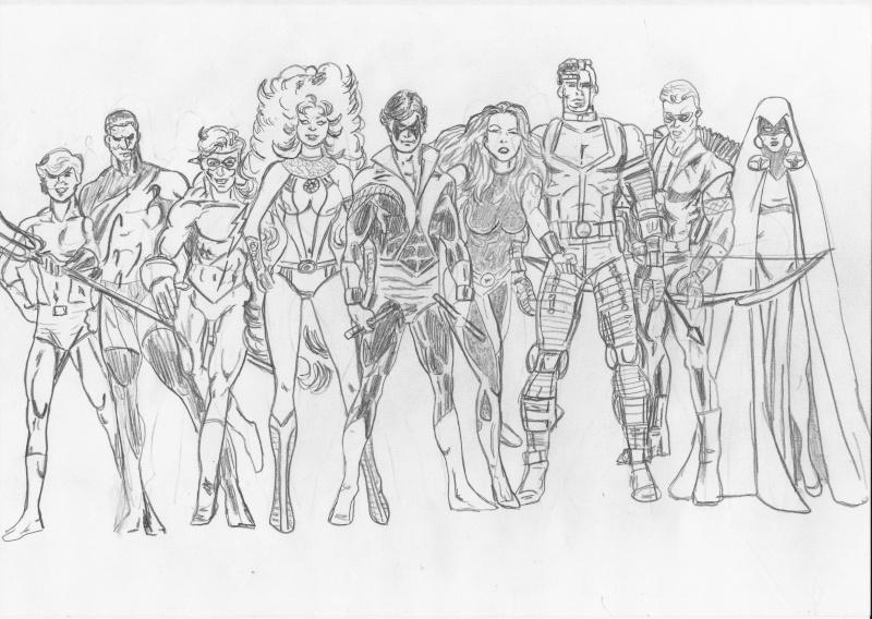 TEEN TITANS commission Sketch_titans1