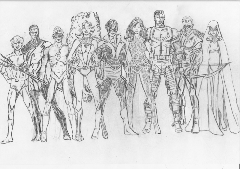 TEEN TITANS commission Sketch_titans2